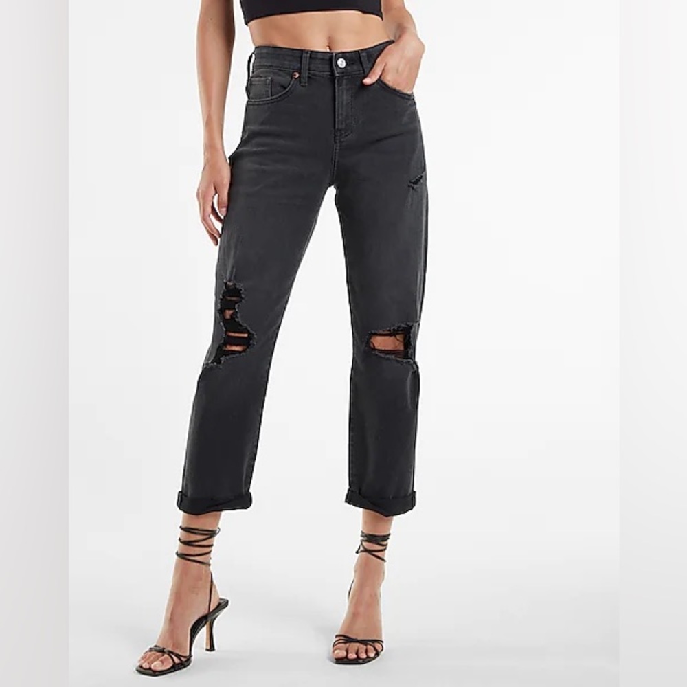 Express Ripped Boyfriend Jeans - Picture 2 of 10
